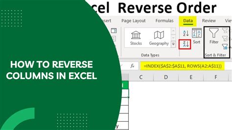 5 Ways Reverse Excel Rows