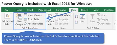 Excel Ribbon Power Query