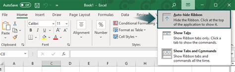Excel Ribbon Unhide