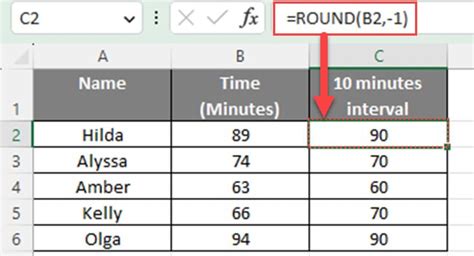 Round to Nearest 10th in Excel
