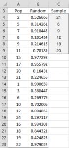 Excel Sample Without Replacement