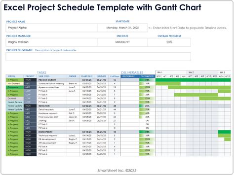 Excel Schedule Template 2025