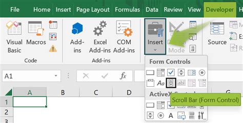 Excel Scroll Bar Change