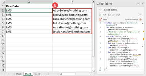 excel separate email addresses