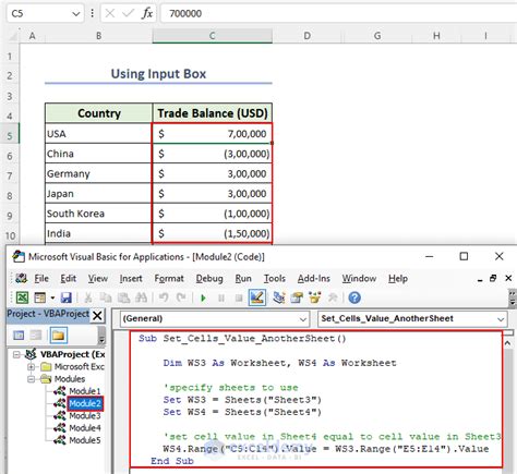 excel set value of another cell
