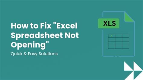 Excel Sheet Not Opening Fix