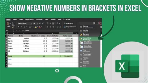 Excel Show Brackets For Negative Numbers