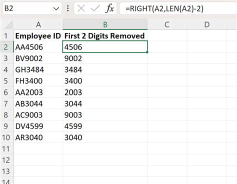 excel show only last 2 digits