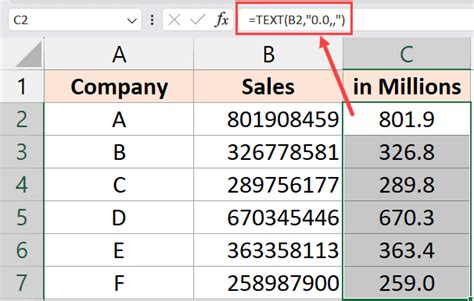 Excel Show Values In Millions