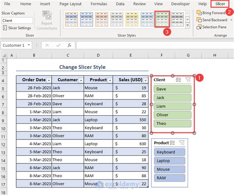 Excel Slicer List