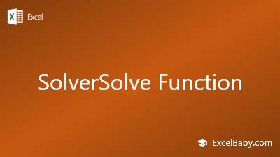 5 Excel Solver Tips