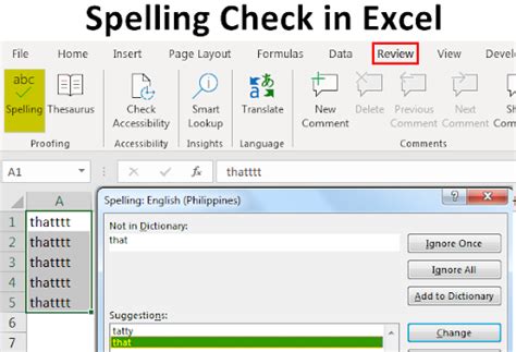 5 Excel Spelling Tips