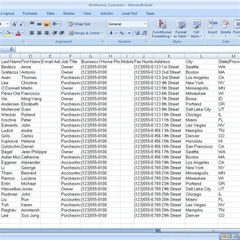excel spreadsheet data examples