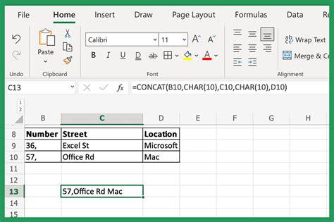 Excel String Concat New Line
