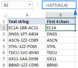 Excel String Left