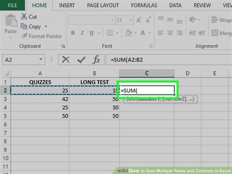 Excel Sum Multiple Cells Easily