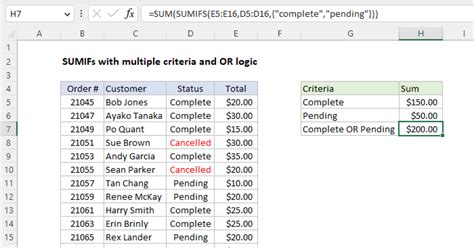 excel sumifs multiple values