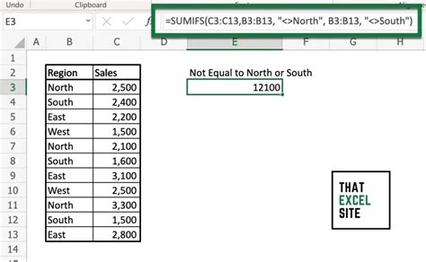 excel sumifs not equal to multiple values