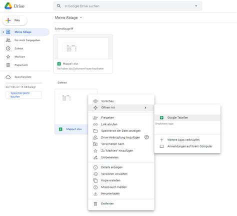 excel tabelle in google drive importieren