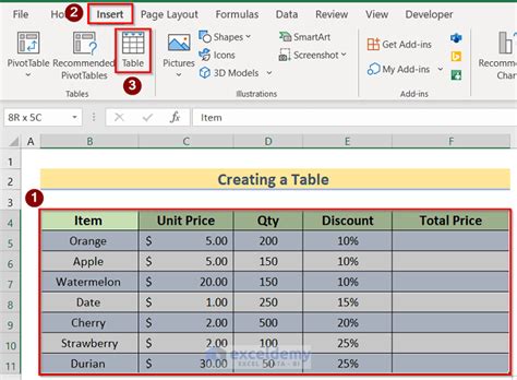 Excel Table Autofill Formula