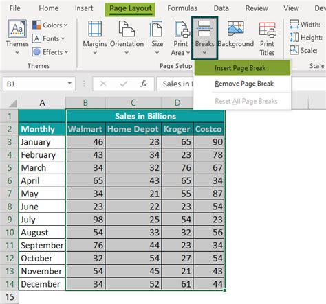 Excel Table Break Across Page