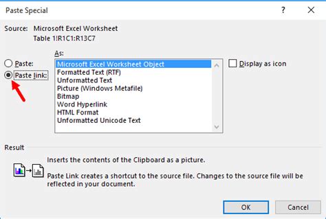 excel table in word not opening