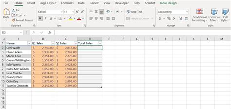 Excel Table Picture