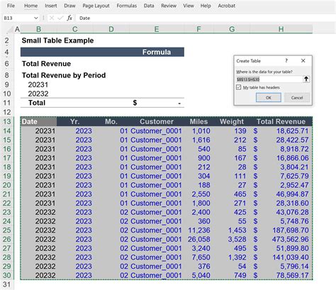Excel Table To