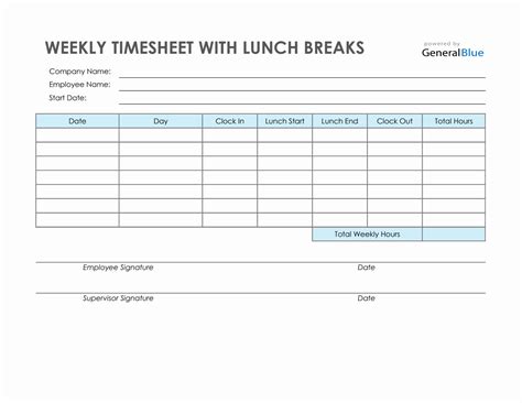excel time clock calculator with lunch break