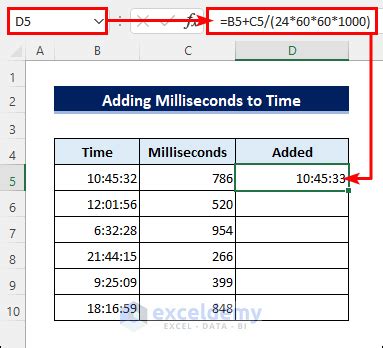 Excel Time Function With Milliseconds