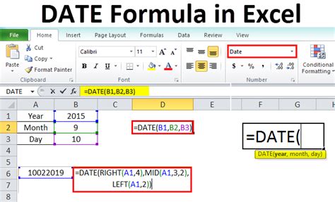 Use Date in Excel Formula