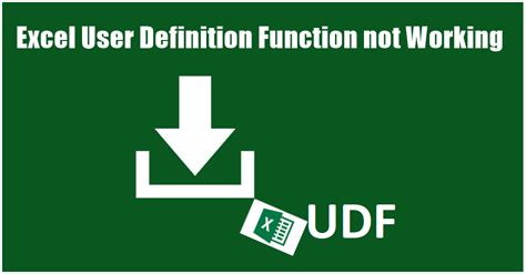 excel user defined function not calculating
