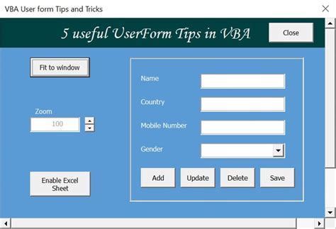 5 Excel Userform Tips