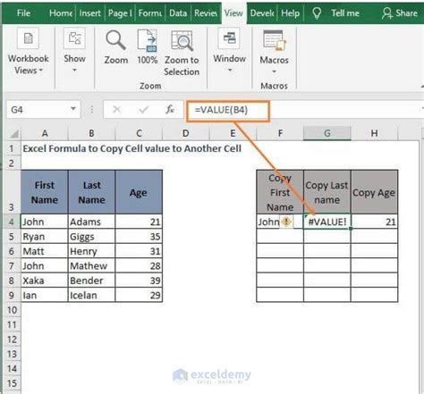 excel value from cell in another sheet