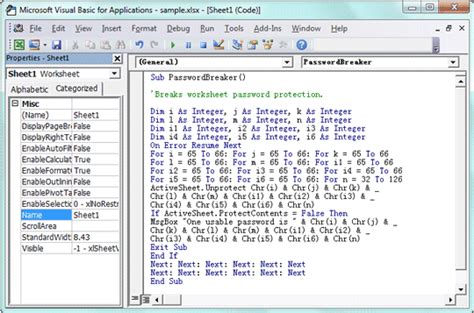 excel vba add password to code