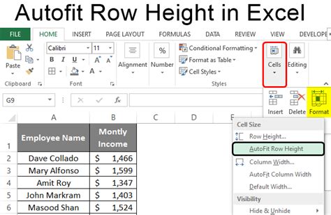 excel vba autofit column height