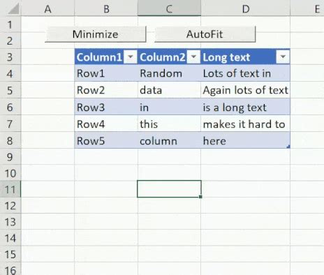 excel vba autofit table columns