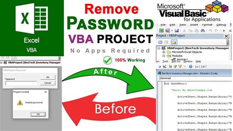 excel vba code to remove password protection