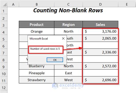 excel vba count non empty rows in range