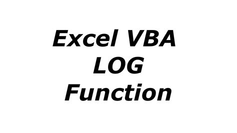 excel vba logarithm function