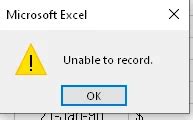 excel vba unable to record macro