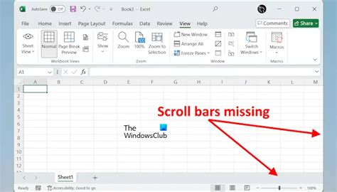 Excel Vertical Scroll Bar Disappeared