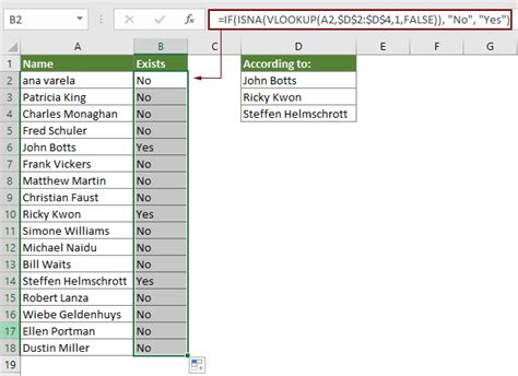 excel vlookup function yes no