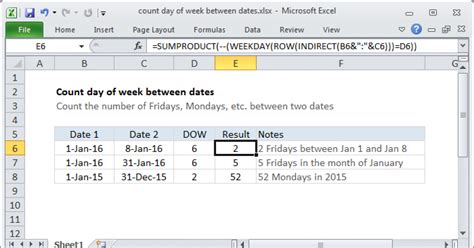 excel week count between dates