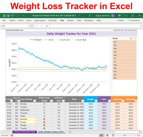 excel weight loss