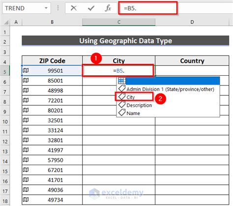excel zip code to city