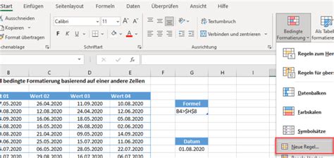 Excel Anleitung Bedingte Formatierungen Bedingt Farben und Rahmen anzeigen bzw. ändern
