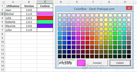 Formater les cellules dans Excel efficacement avec des codes de couleur