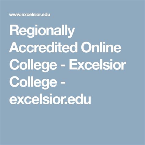 excelsior college online accreditation