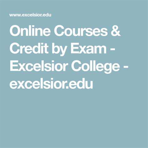 excelsior college online courses